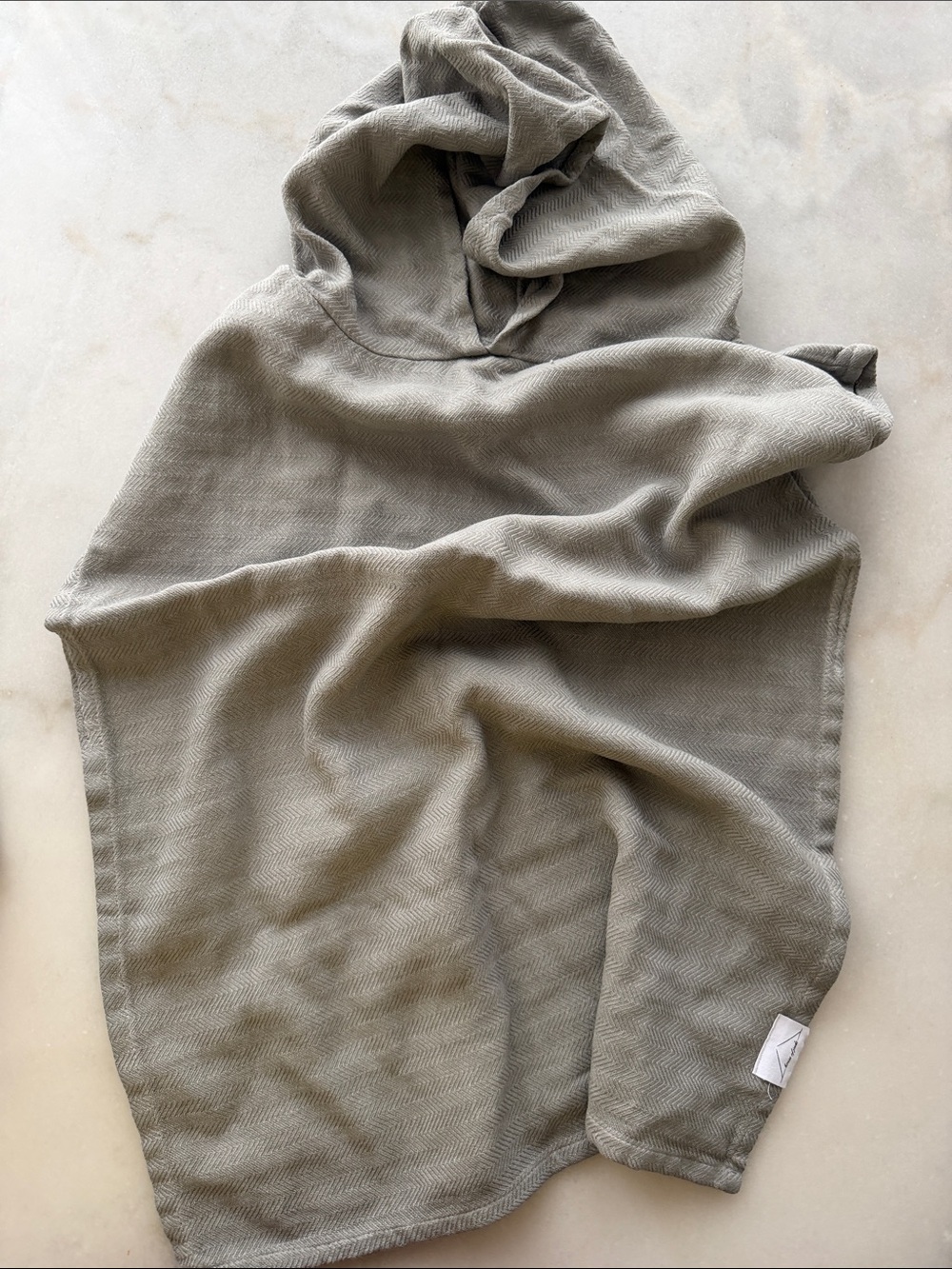 Pokoloko Hooded Knit Poncho in Olive
